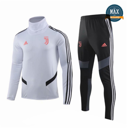 Survetement Enfant Juventus 2019/20 Blanc/Noir Col haut