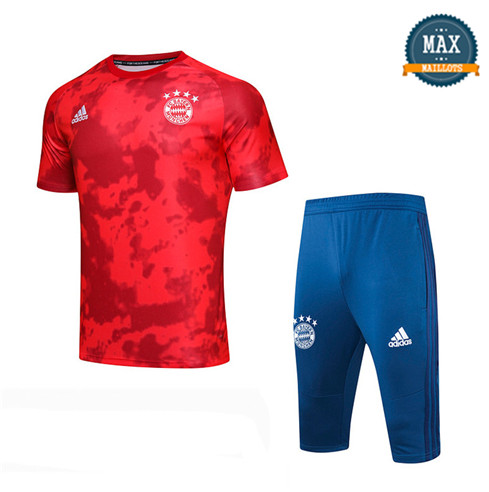 Maillot + Pantalon Bayern Munich 2019/20 Training Rouge/Bleu Col Rond