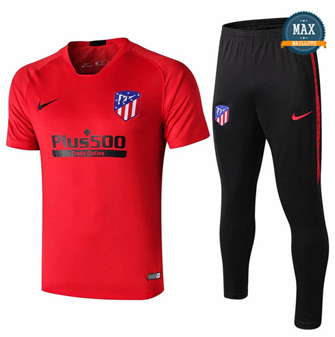 Maillot + Pantalon Atletico Madrid 2019/20 Training Rouge/Noir Col V