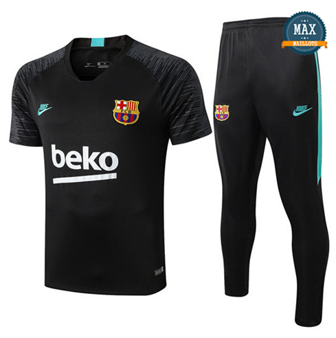 Maillot + Pantalon Barcelone 2019/20 Training Noir Col V