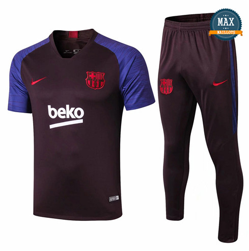 Maillot + Pantalon Barcelone 2019/20 Training Noir Col V