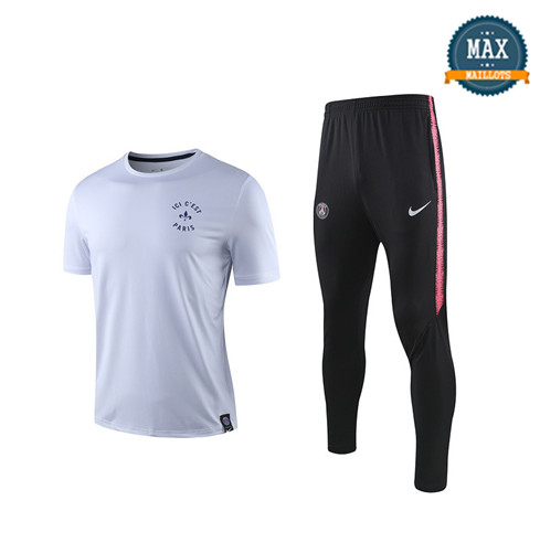 Maillot + Pantalon Paris Saint Germain 2019/20 Training Blanc/Noir