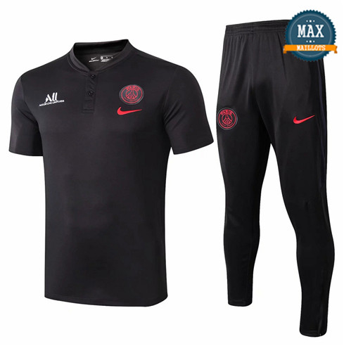 Maillot + Pantalon Paris Saint Germain 2019/20 Training Noir Col V