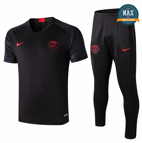 Maillot + Pantalon Paris Saint Germain 2019/20 Training Noir Col V