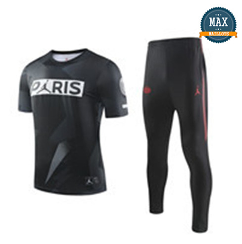 Maillot + Pantalon Paris Saint Germain 2019/20 Training Noir Col Rond
