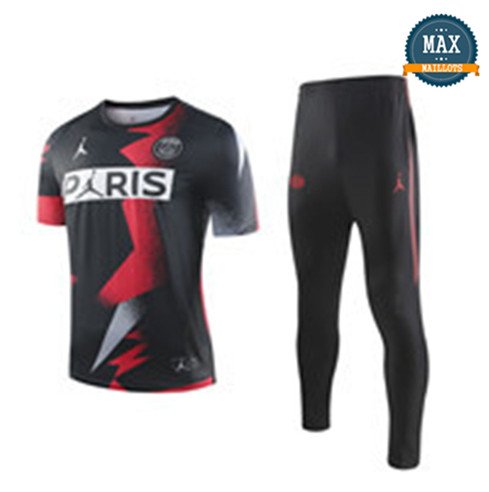 Maillot + Pantalon Paris Saint Germain 2019/20 Training Noir Col Rond
