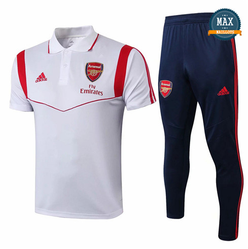 Maillot Polo + Pantalon Arsenal 2019/20 Training Blanc/Bleu Marine