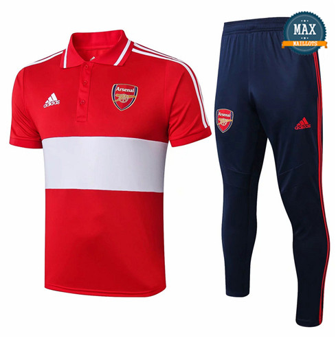 Maillot Polo + Pantalon Arsenal 2019/20 Training Rouge/Bleu