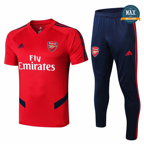 Maillot + Pantalon Arsenal 2019/20 Training Rouge/Bleu Marine Col V