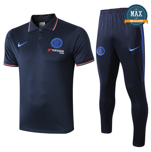 Maillot Polo + Pantalon Chelsea 2019/20 Training Bleu Marine