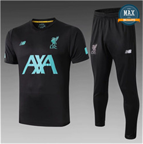 Maillot + Pantalon Liverpool 2019/20 Training Noir Col V