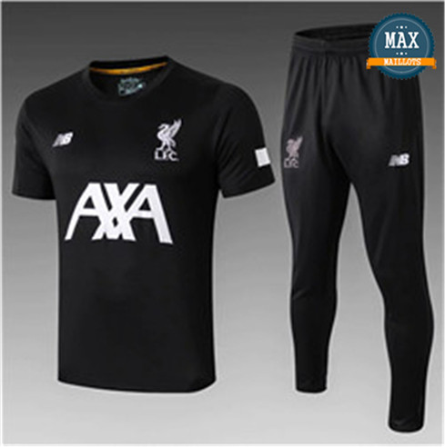 Maillot + Pantalon Liverpool 2019/20 Training Noir Col Rond