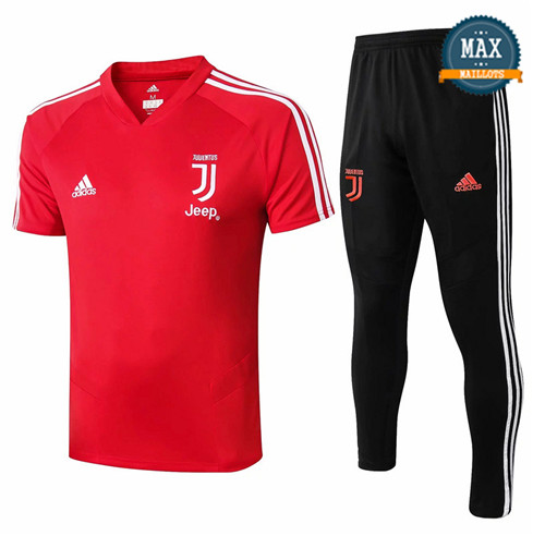 Maillot + Pantalon Juventus 2019/20 Training Rouge/Noir Col V