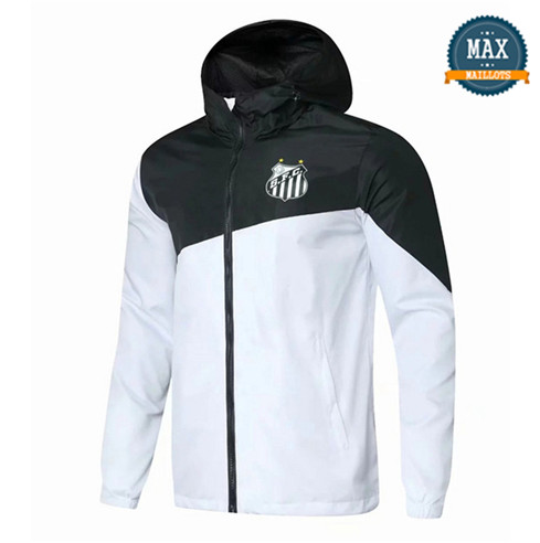 Veste Coupe vent à Capuche Santos Laguna 2019/20 Blanc/Noir