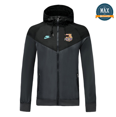Veste Coupe vent à Capuche Barcelone 2019/20 Noir