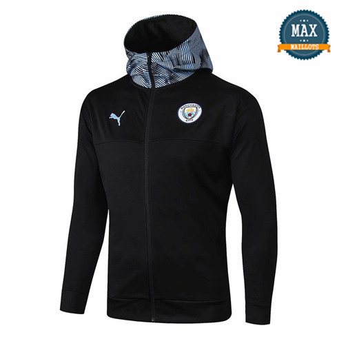 Veste à Capuche Manchester City 2019/20 Noir/Bleu