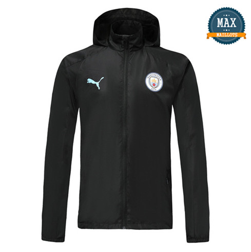 Veste Coupe vent à Capuche Manchester City 2019/20 Noir