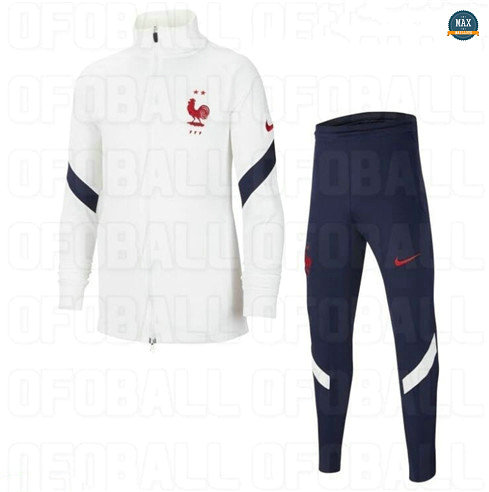 Max Veste Survetement France Enfant 2020/21 Blanc