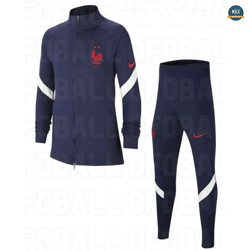 Max Veste Survetement France Enfant 2020/21 Bleu Marine