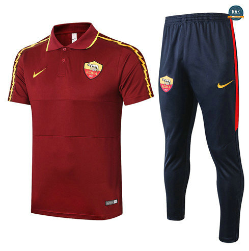 Max Maillots AS Roma POLO + Pantalon 2020/21 Training Jujube Rouge