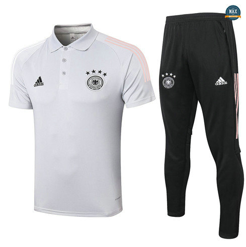 Max Maillots Allemagne POLO + Pantalon 2020/21 Training Gris Clair