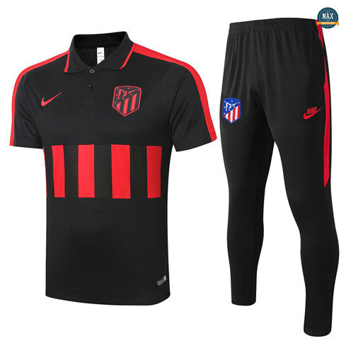 Max Maillots Atletico Madrid POLO + Pantalon 2020/21 Training Noir/Rouge