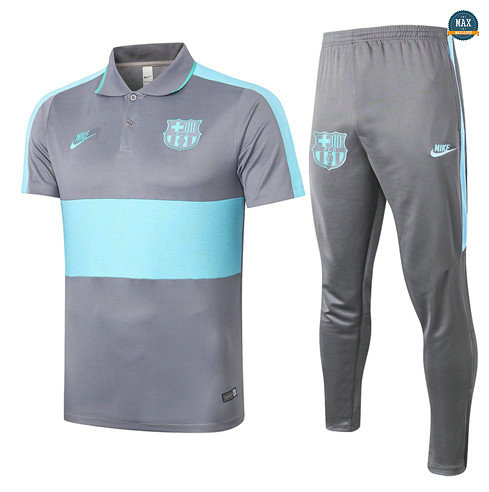 Max Maillots Barcelone POLO + Pantalon 2020/21 Training Gris/Vert