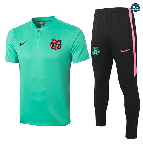 Max Maillots Barcelone POLO + Pantalon 2020/21 Training Vert clair