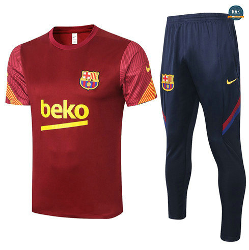 Max Maillots Barcelone + Pantalon 2020/21 Training Jujube Rouge