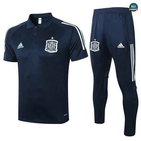 Max Maillots Espagne POLO + Pantalon 2020/21 Training Bleu Marine