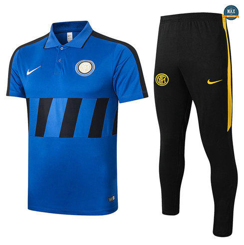 Max Maillots Inter Milan POLO + Pantalon 2020/21 Training Bleu/Noir