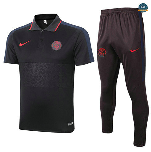 Max Maillots PSG POLO + Pantalon 2020/21 Training Noir/Gris