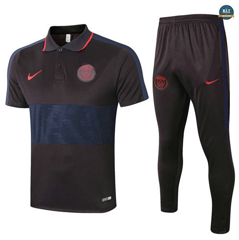Max Maillots PSG POLO + Pantalon 2020/21 Training Noir/Bleu