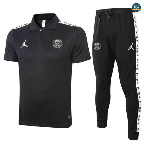 Max Maillots PSG Jordan POLO + Pantalon 2020/21 Training Noir