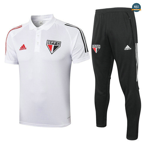 Max Maillots São Paulo POLO + Pantalon 2020/21 Training Blanc