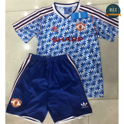 Max Maillots Retro 1990-92 Manchester United Enfant Exterieur