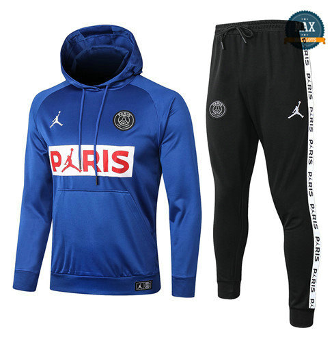 Max Survetement a Capuche PARIS PSG Jordan 2020 Bleu/Blanc