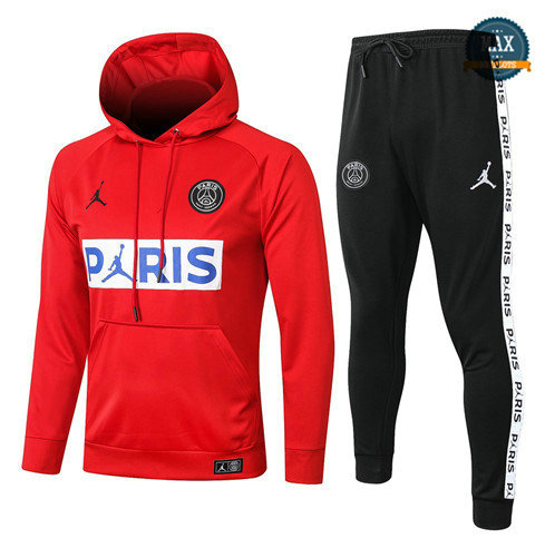 Max Survetement a Capuche PARIS PSG Jordan 2020 Rouge/Blanc/Bleu