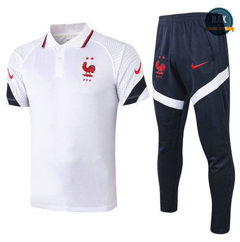 Max France POLO + Pantalon 2020 Training Blanc