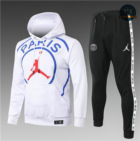 Max Survetement Sweat à capuche PARIS PARIS PSG Jordan Enfant 2020 Blanc/Bleu/Rouge