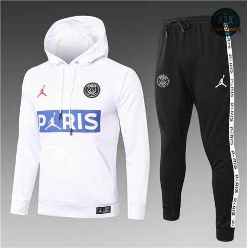 Max Survetement Sweat à capuche PARIS PARIS PSG Jordan Enfant 2020 Blanc LOGO