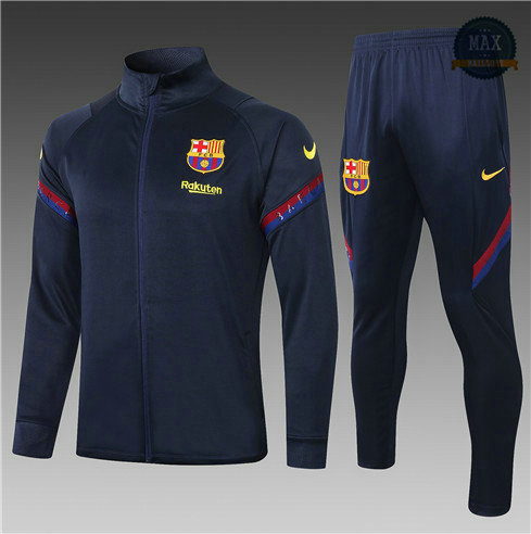 Max Veste Survetement Barcelone Enfant 2020 Bleu Marine