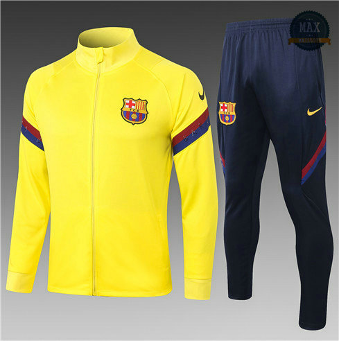 Max Veste Survetement Barcelone Enfant 2020 Jaune