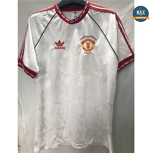 Max Maillots Rétro 1991 Manchester United Exterieur Blanc