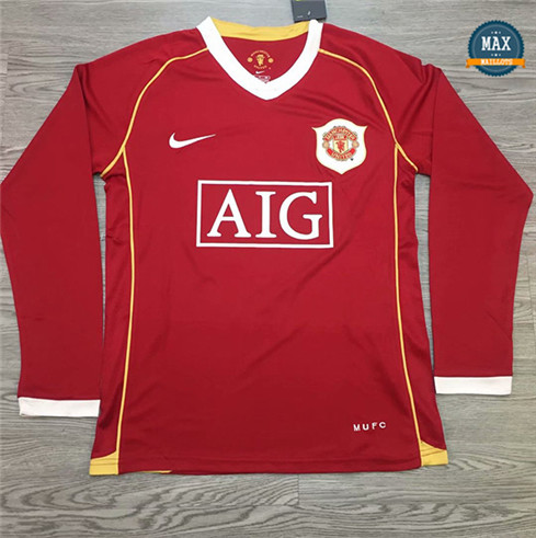 Max Maillots Rétro 2006-07 Manchester United Domicile Manche Longue