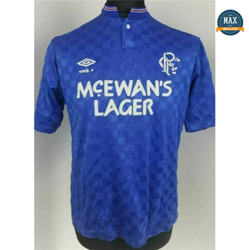 Max Maillots Rétro 1987-90 Rangers Domicile