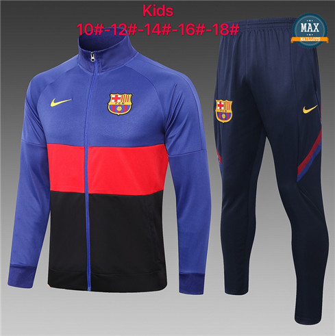 Max Veste Survetement Barcelone Enfant 2020/21 Bleu/Rouge