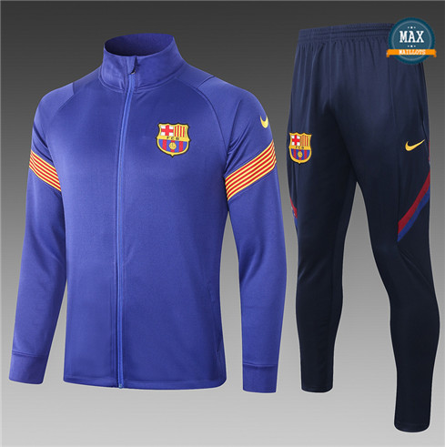 Max Veste Survetement Barcelone Enfant 2020/21 Bleu/Orange