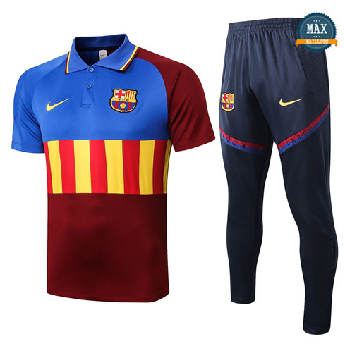 BarceloneBarcelone POLO + Pantalon 2020/21 Training Bleu/Rouge/Jaune