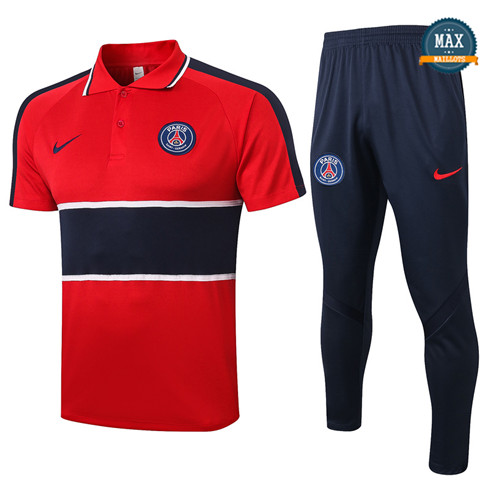 Paris Saint GermainPSG POLO + Pantalon 2020/21 Training Rouge/Bleu Marine
